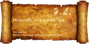 Hrncsár Leonóra névjegykártya